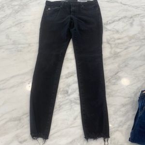 AG-ED Denim black super skinny ankle jeans. The legging ankle jeans.